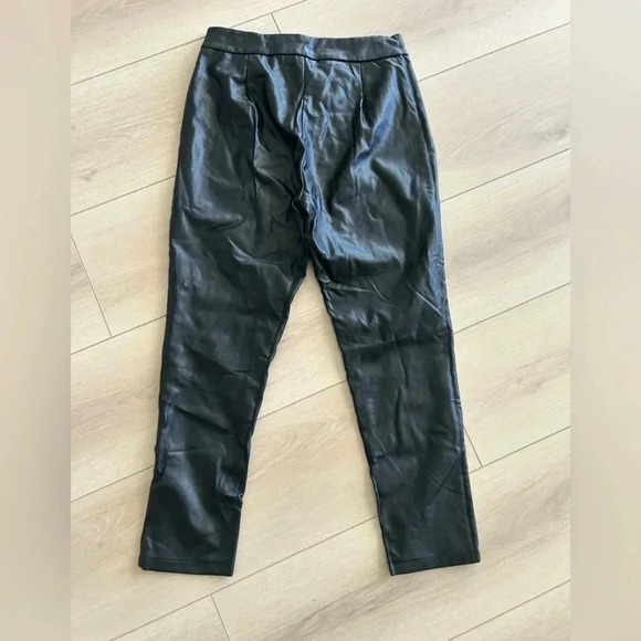Kittenish Black Vegan Leather Lace Tie Front Pants Size Large Excellent Conditio - Picture 4 of 8